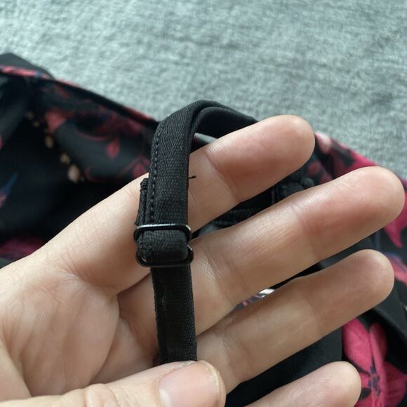 Torrid Dress  2X Black Red Long Sleeve Midi Chiffon Floral Boho Flowy - Picture 14 of 16